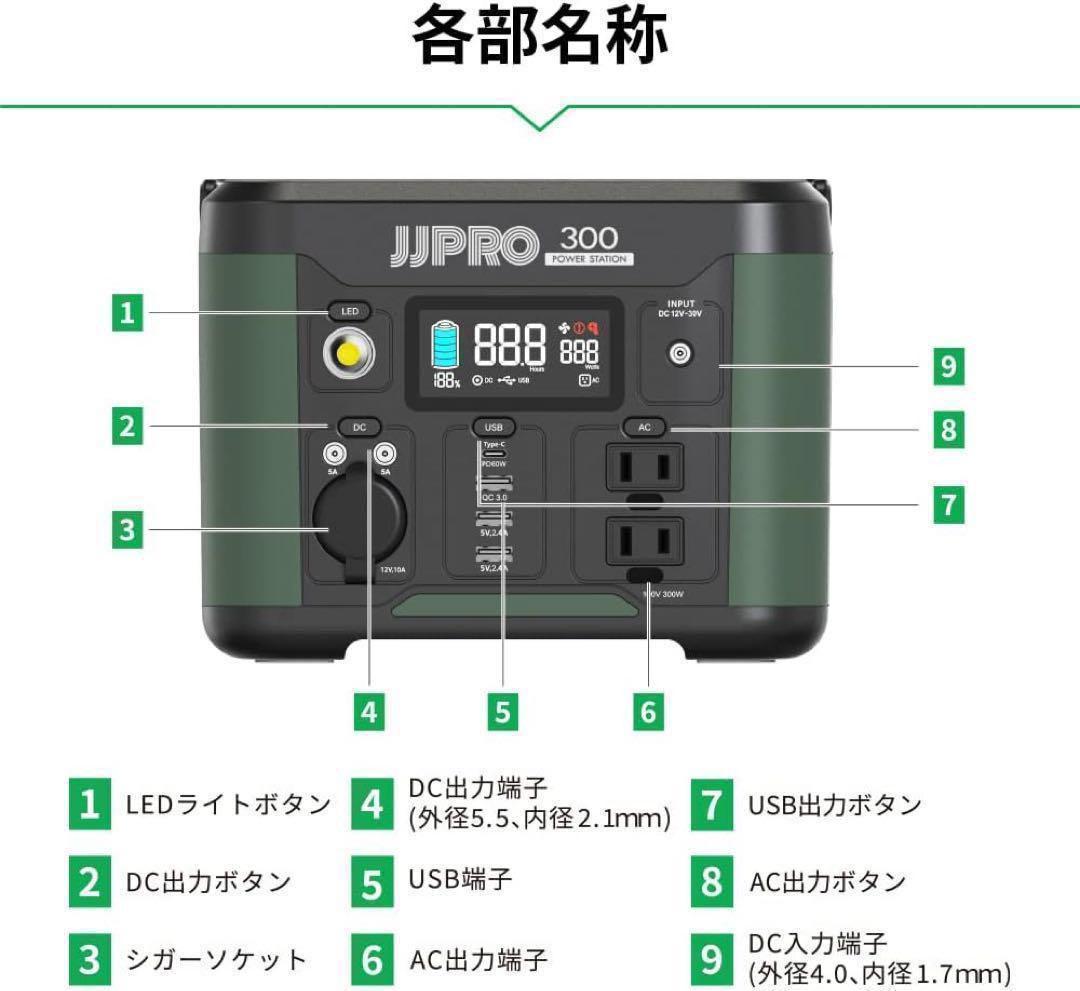 【限定１点‼️】ポータブル電源300／300W 小型　アウトドア　防災　軽量