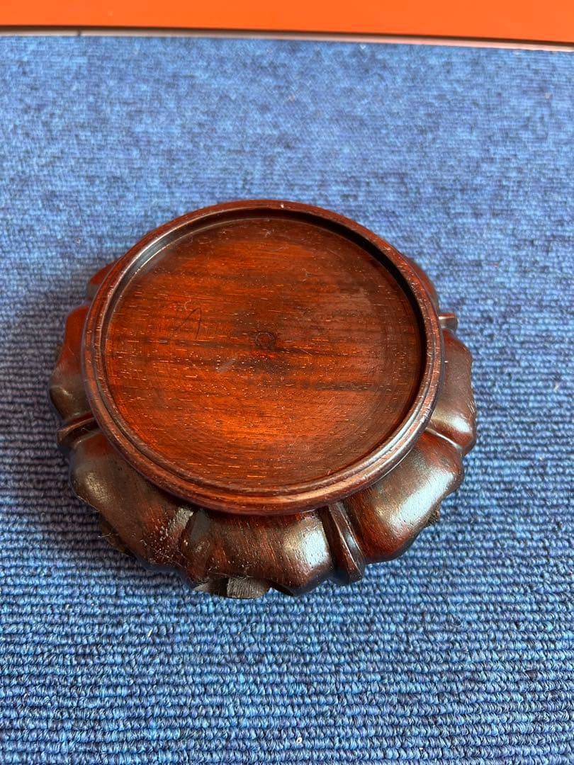 1065  中国美術　唐木花台　2客　香炉台　飾台　紫檀　盆栽台