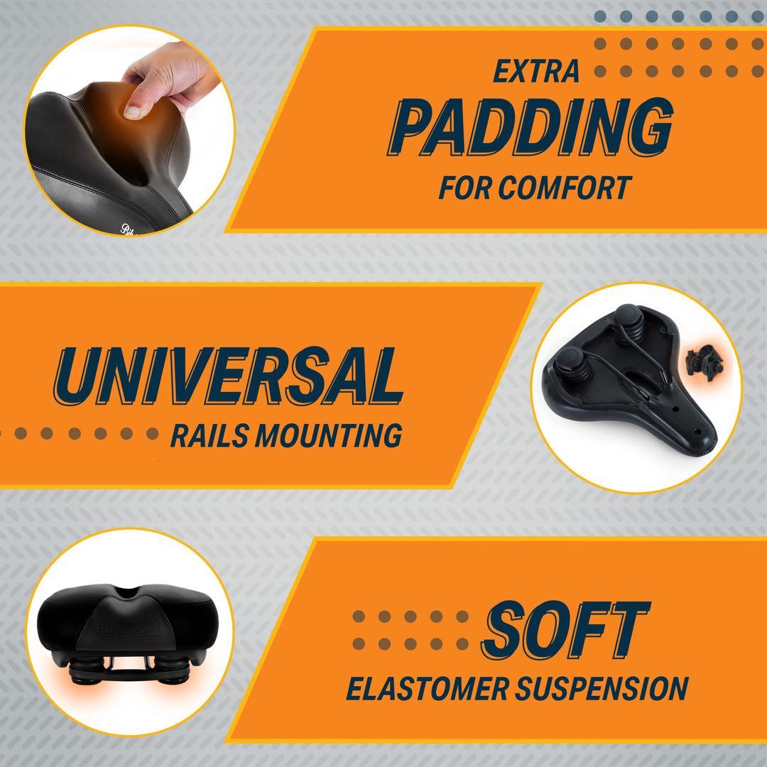 bikeroo パッド入りWide 自転車サドル ユニバーサルフィット