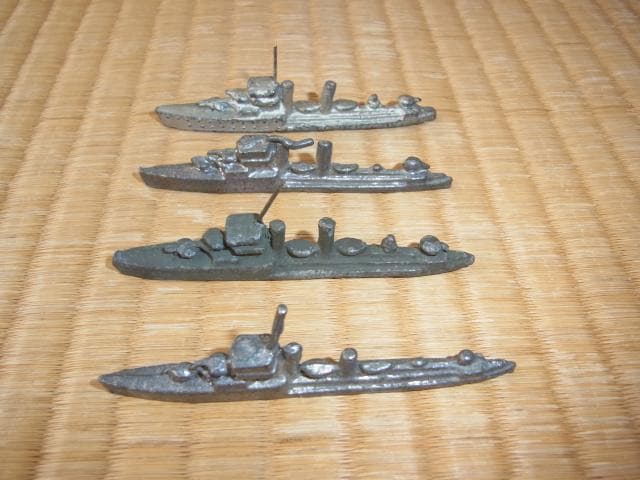 美品 1920年（大正時代）頃 希少 英国製◆メタルシップ（金属製船）軍艦11隻