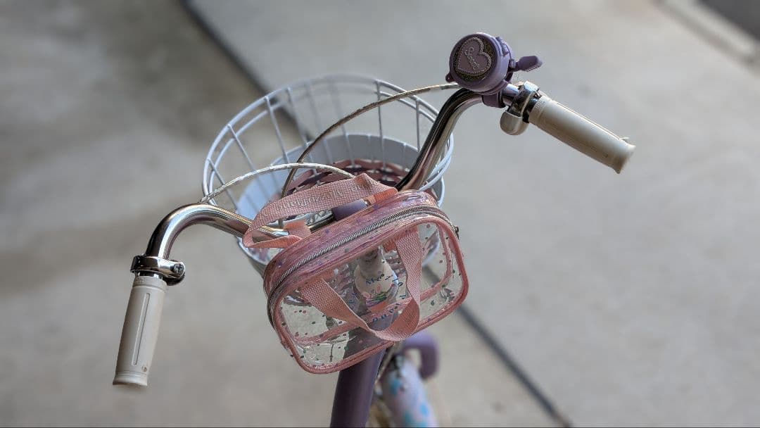 メゾピアノ 子供用自転車 18 パープルと水色と白とピンク