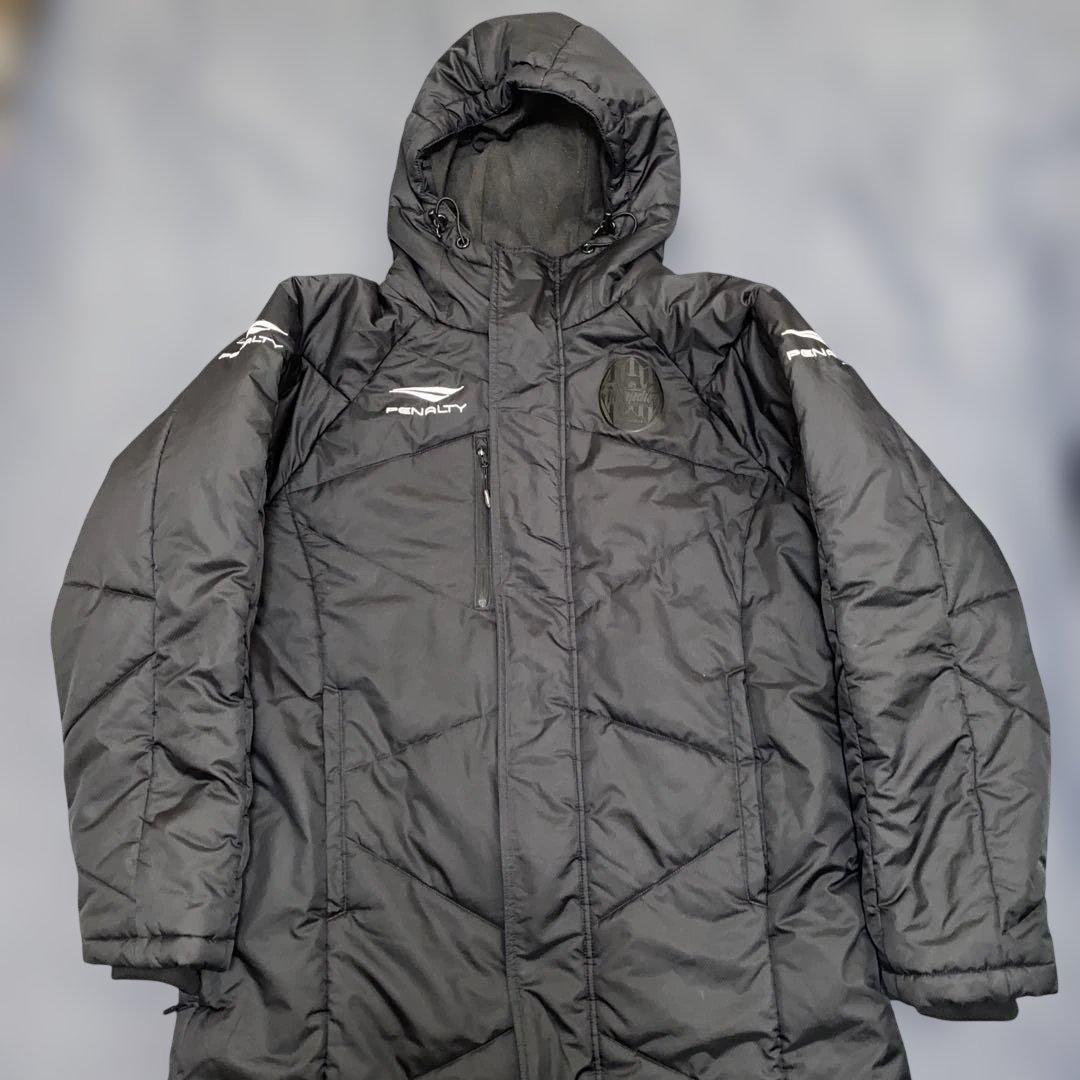 モンテディオ山形非売品PENALTY フード付きベンチコート 黒　期間限定出品