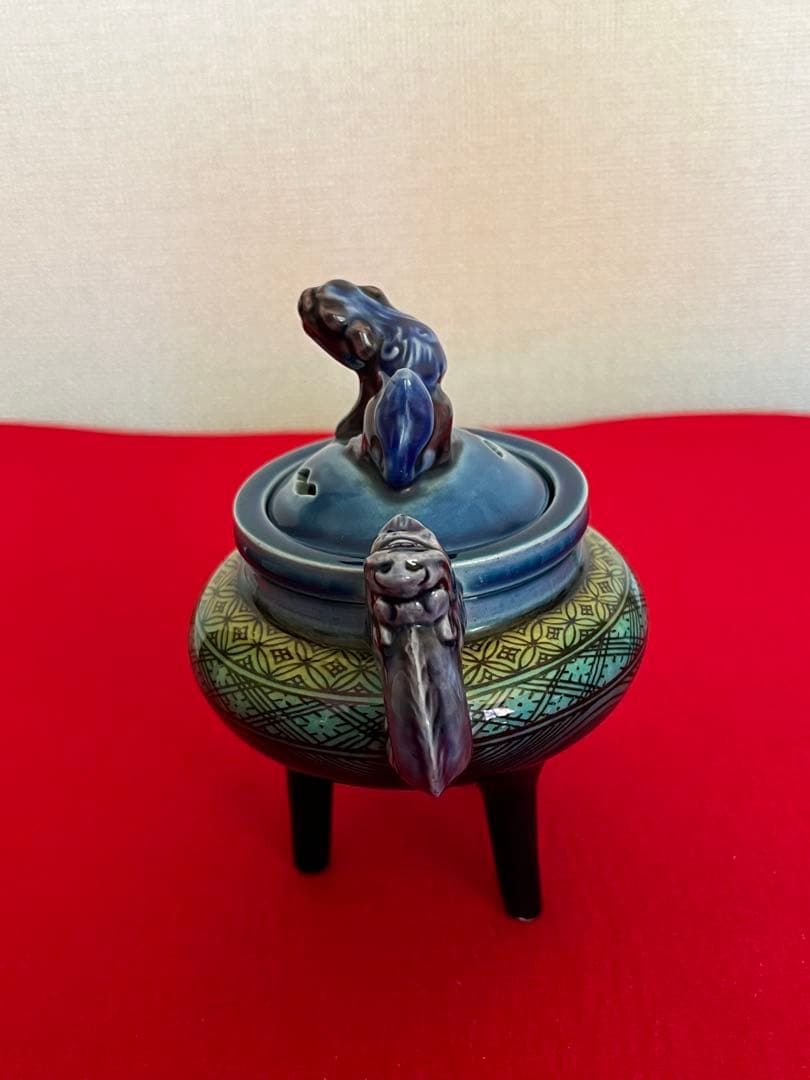 人間国宝 柳雨軒 三代 徳田八十吉(正彦銘) 小紋香炉 管理T285