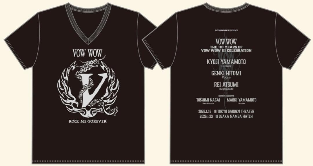 新品★未開封　VOW WOW 2026年 ライブ Tシャツ Vネック Mサイズ