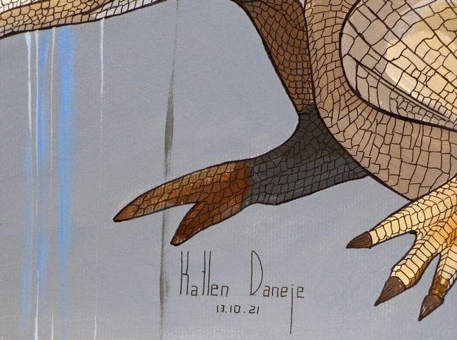 イラスト原画　獲物を狙うティラノサウルス 「暴君」