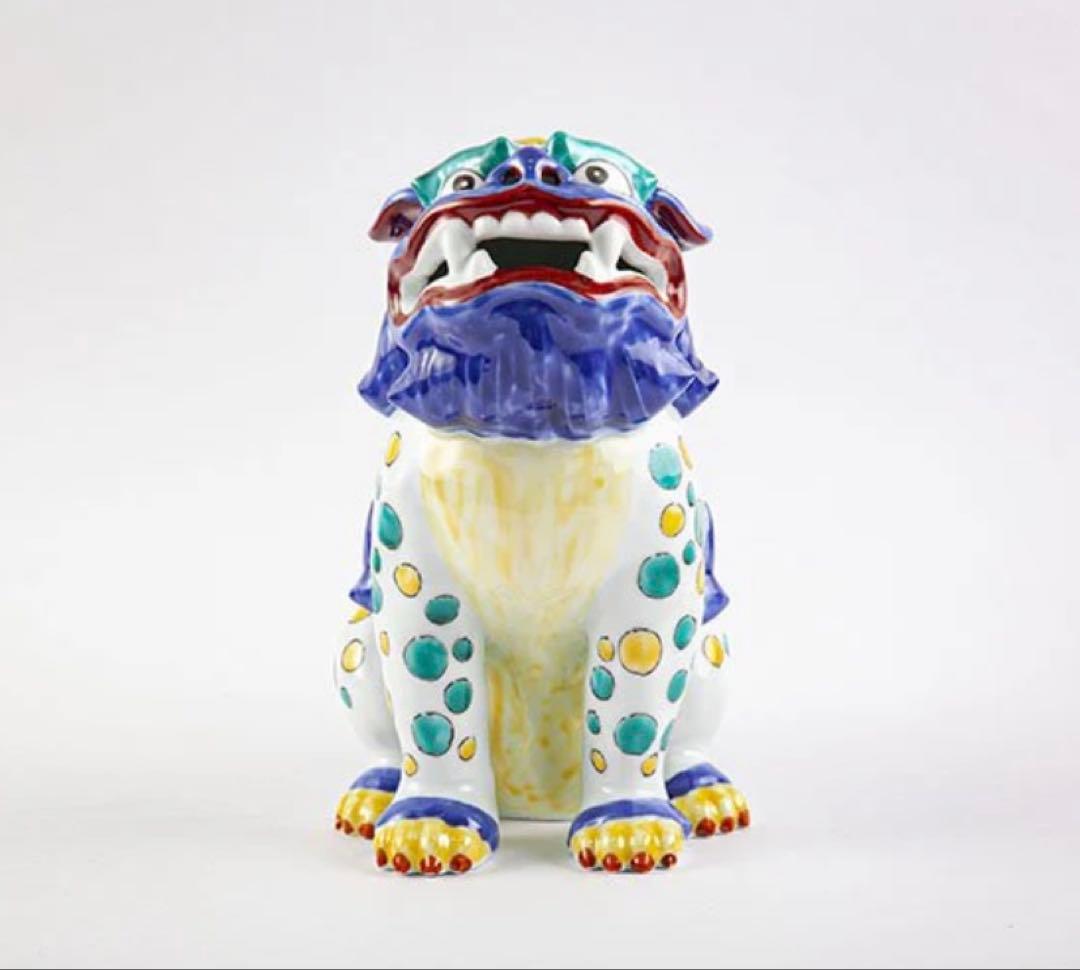 其泉窯 古伊万里様式 色絵獅子 置物・あ・うん 2個セット 木箱付き 高級品