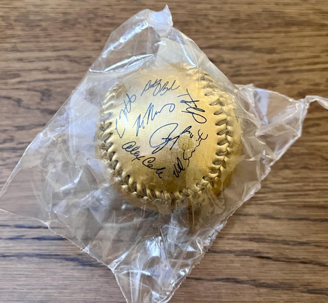 ドジャース ワールドシリーズ 2025 優勝 プリント サイン ボール ゴールド