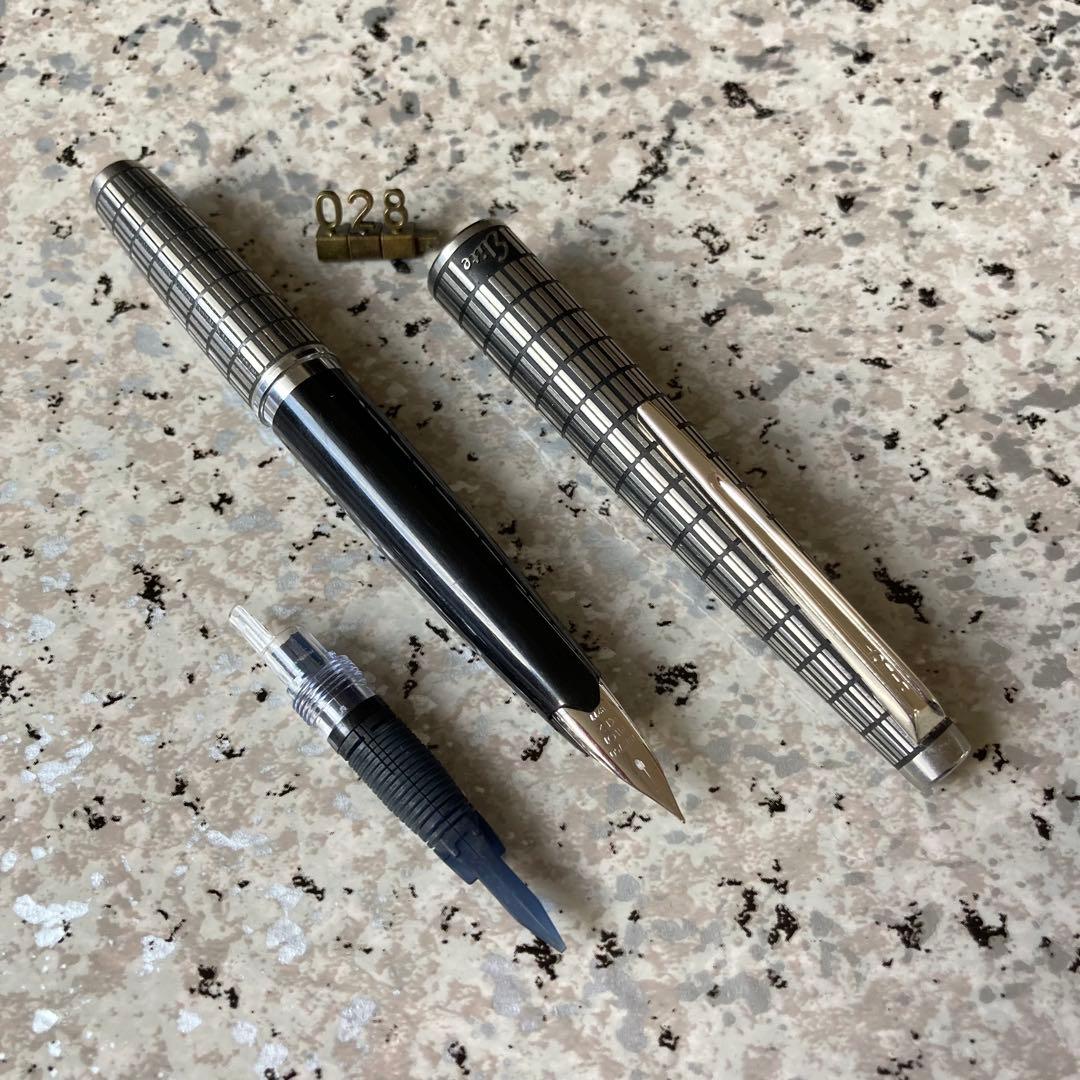 #028 オーバーホール済み 万年筆 PILOT 全格子 Elite 18k