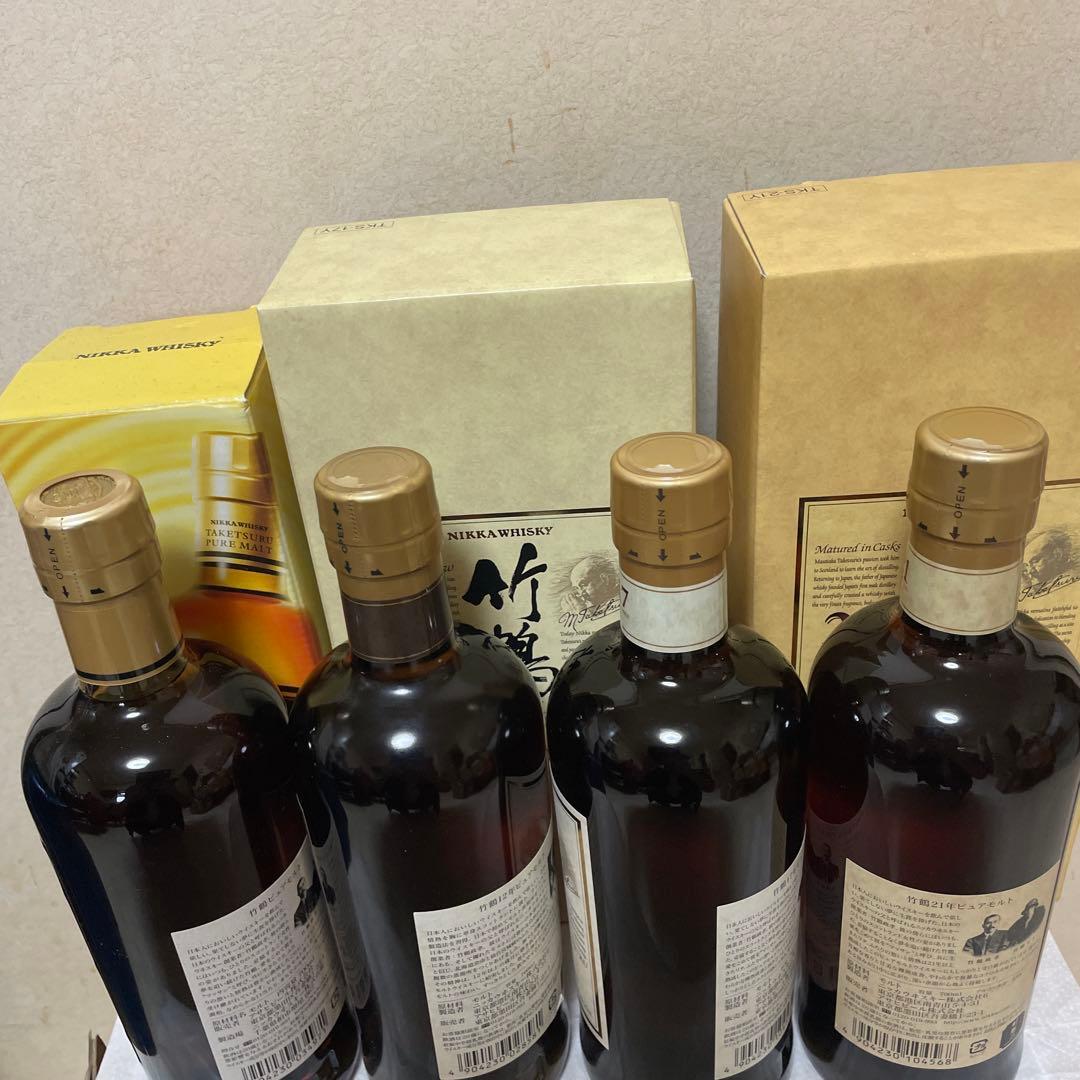竹鶴ウイスキーピュアモルト普通です 12年17年 21年 4本セット