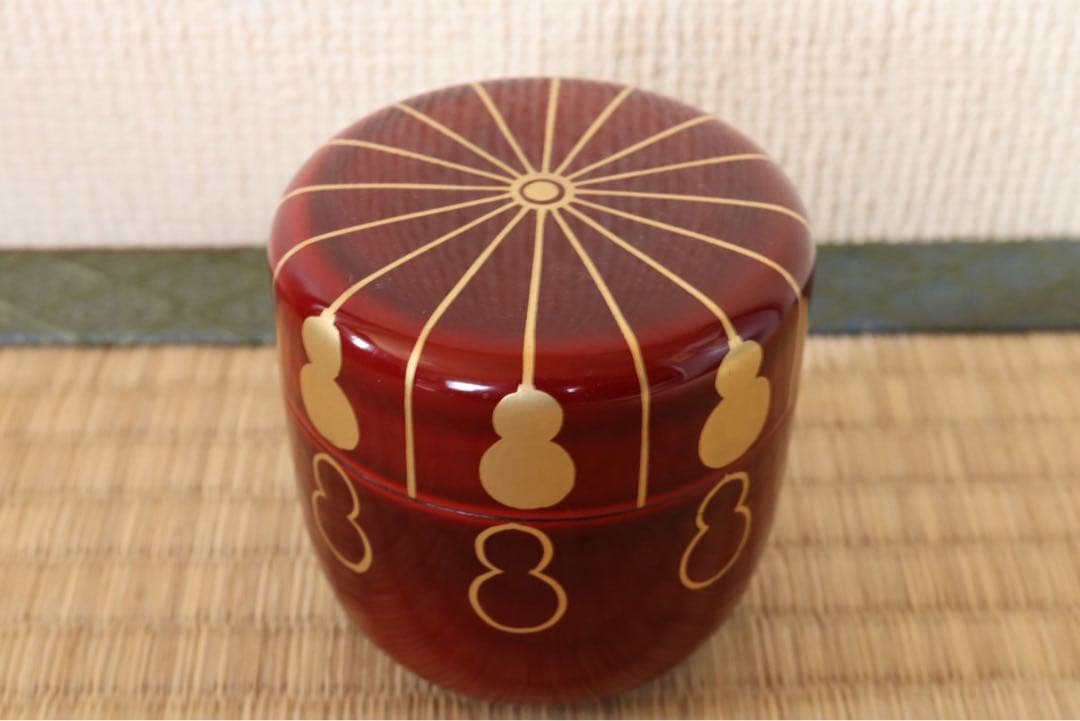 中村宗哲作 千瓢蒔絵大棗 宗完 書付 花押 共箱