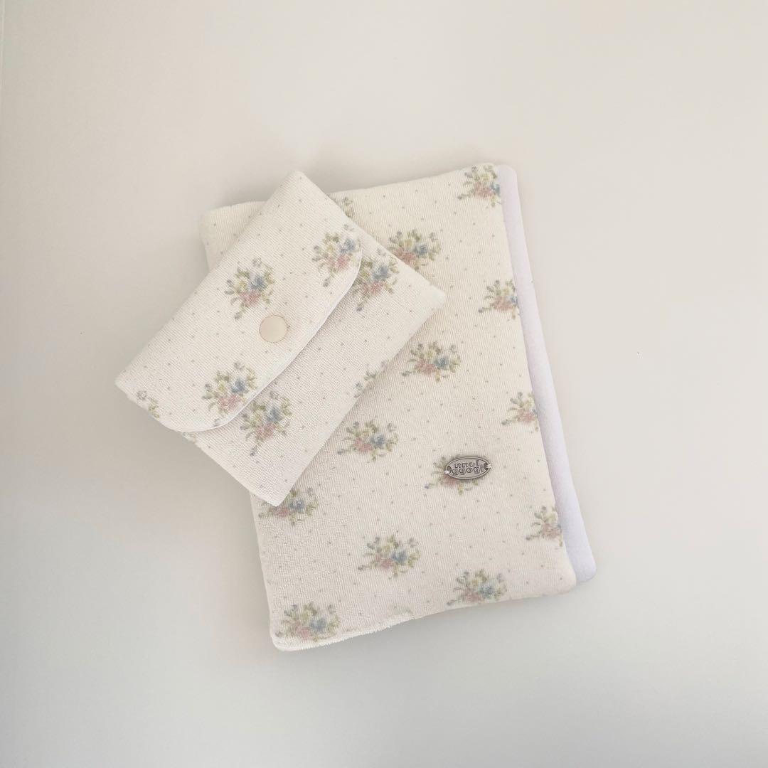 早い者勝ち　韓国　バインダー　カバー　貯金　現金管理　お花　ガーゼ地　ミニポーチ