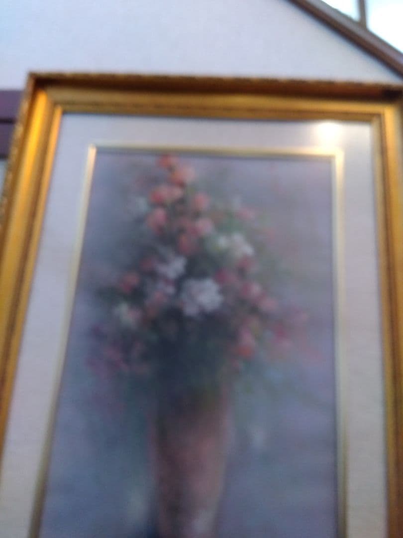 花瓶のパステル画