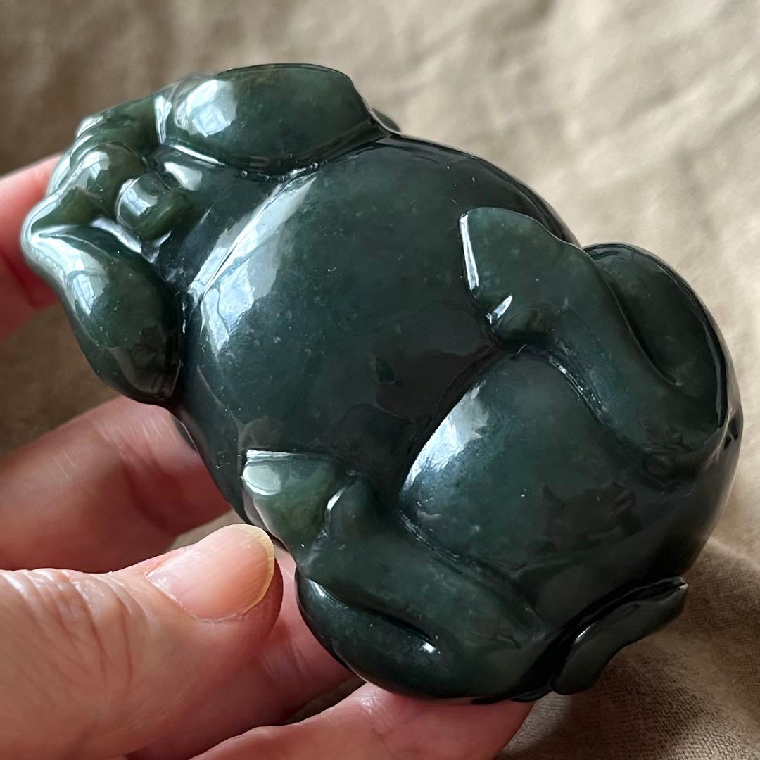 和田玉 ろうかん 青玉 藍青 古翡翠 彫刻 ネフライト 軟玉 アンティーク 希少