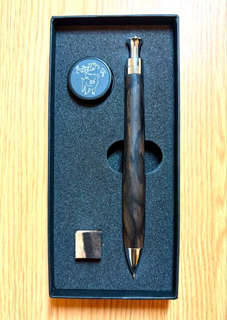 ※ri1　 こぶた工房　黒柿孔雀杢　ペンシル0.5