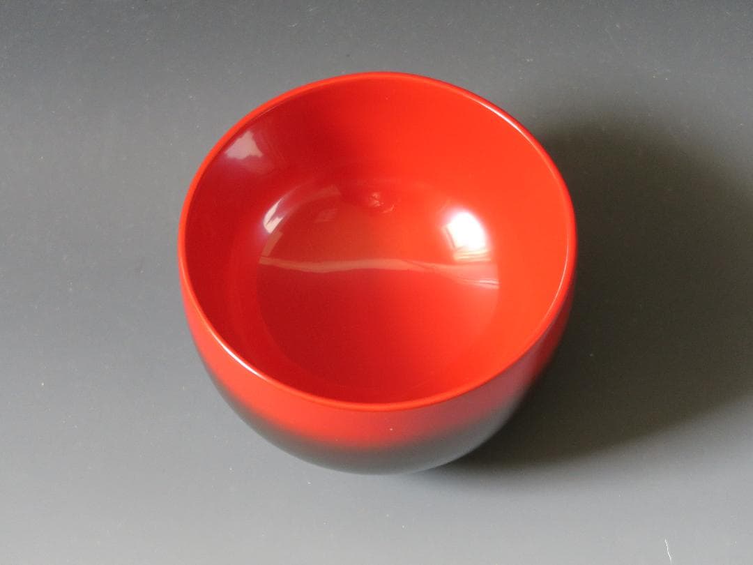 【輪島塗】ぼかし塗 汁椀 内朱塗 一客 天然木 共箱