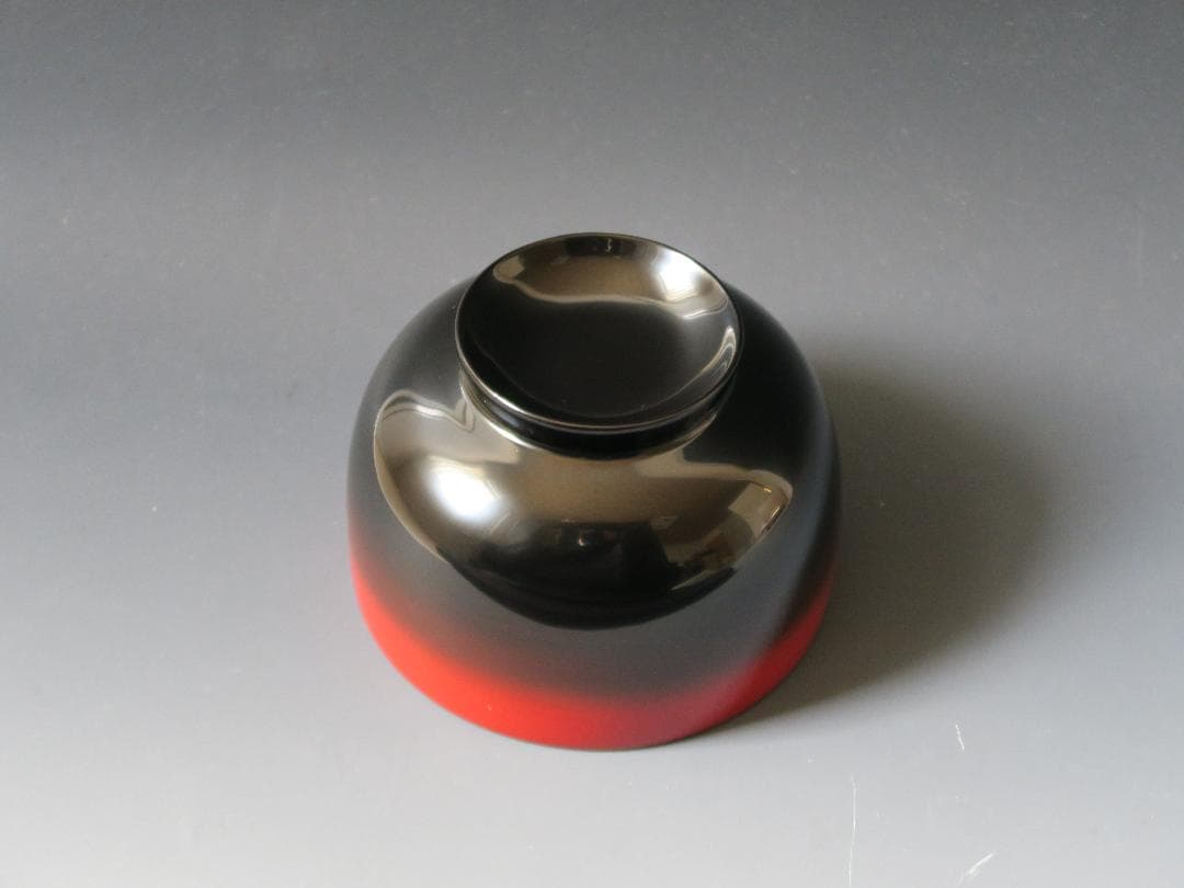 【輪島塗】ぼかし塗 汁椀 内朱塗 一客 天然木 共箱