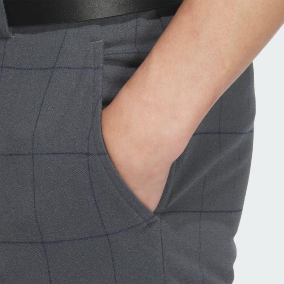 【新品】adidas ゴルフ ロングパンツ チェック柄 グレー 85