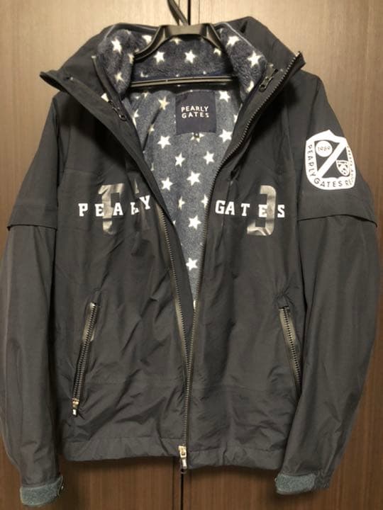 美品❣️パーリーゲイツ防寒ジャンパー　2枚二重　中は星柄　サイズ0寒さ対策