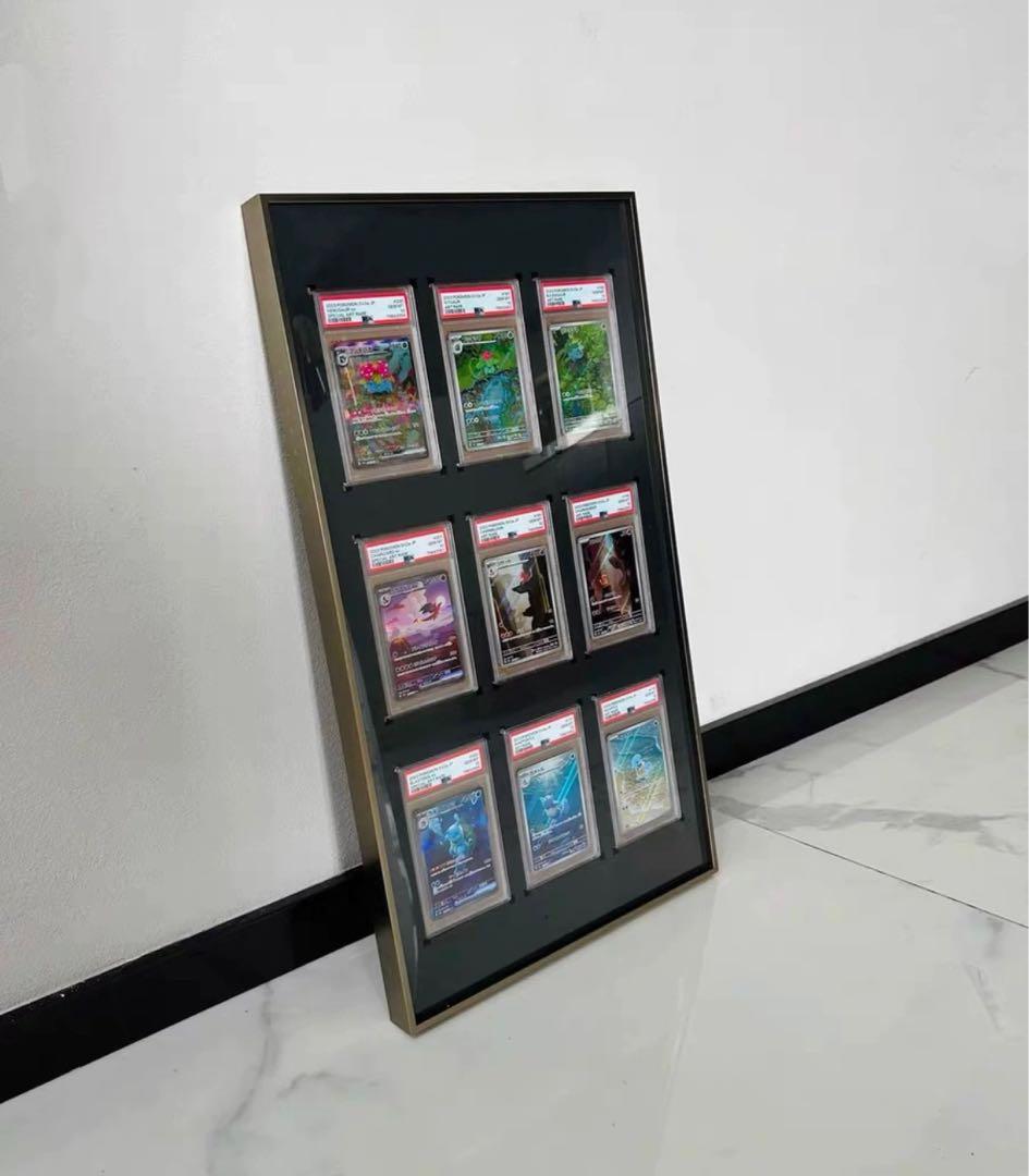 PSA鑑定用ケース　ディスプレイケース　アルミ製　両面透明　壁掛け・卓上 6連