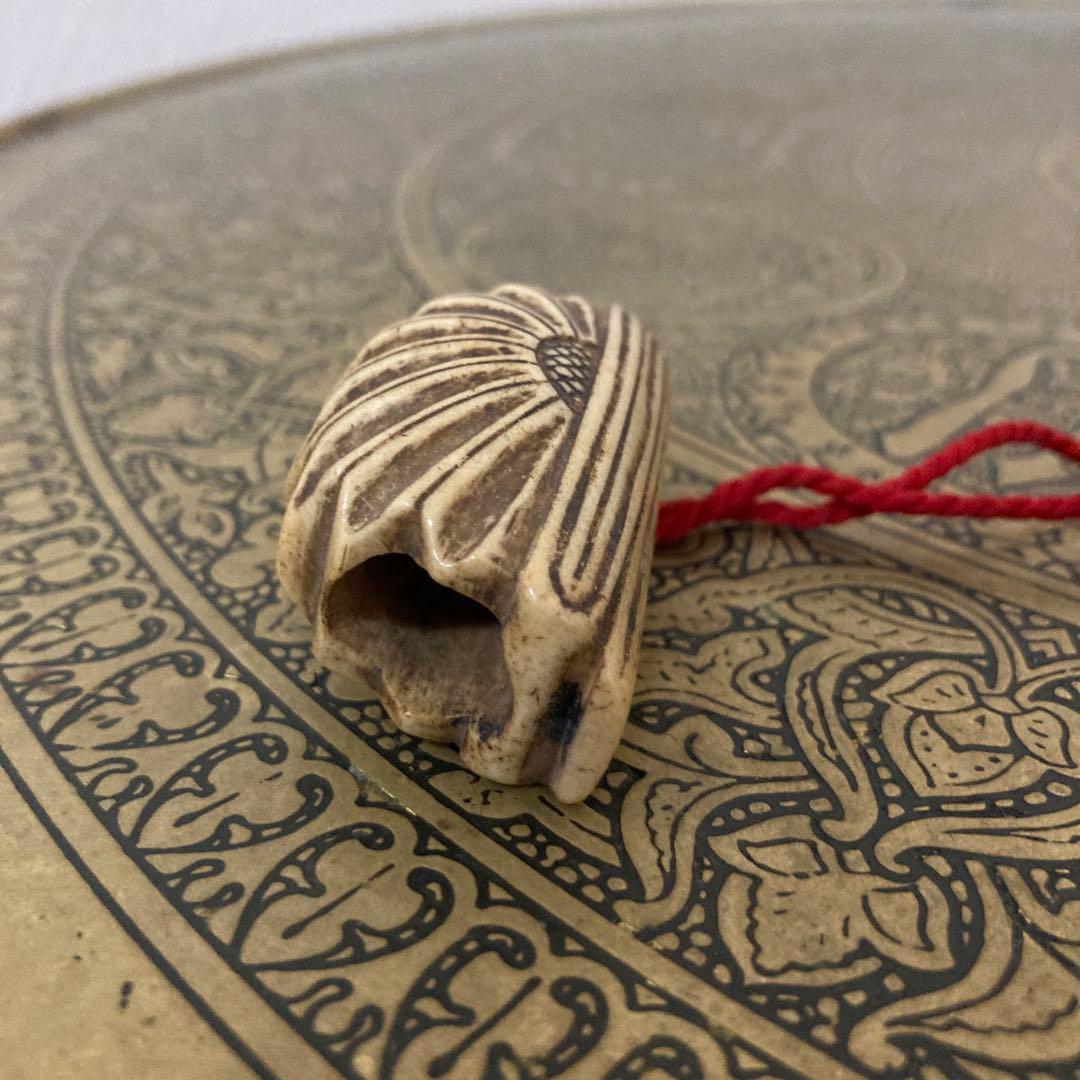 江戸中期〜後期？　古根付け　掲げ物　陶器×天然素材　2点セット