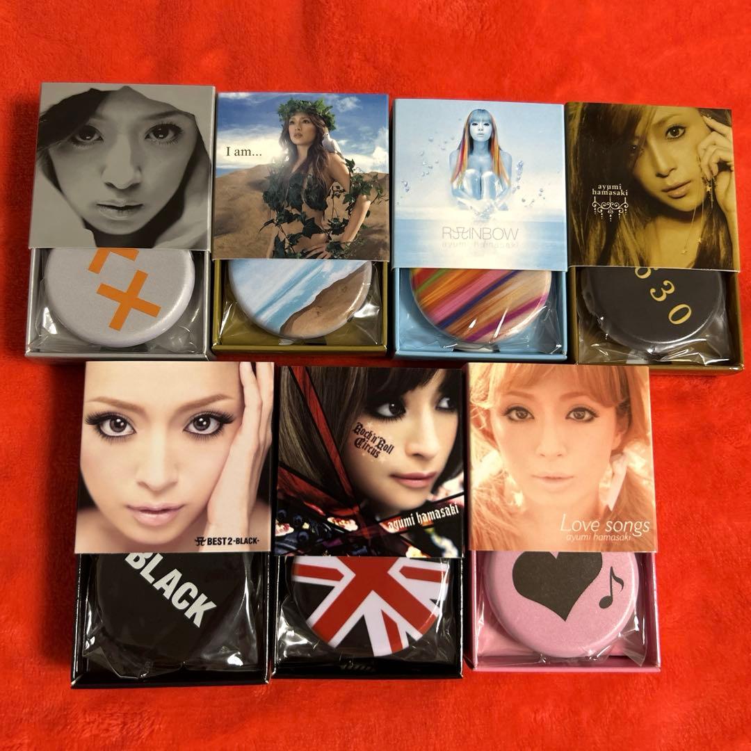 激レア　浜崎あゆみ　缶バッチ音楽プレイヤー　プレイボタン 7個　完全数量限定生産