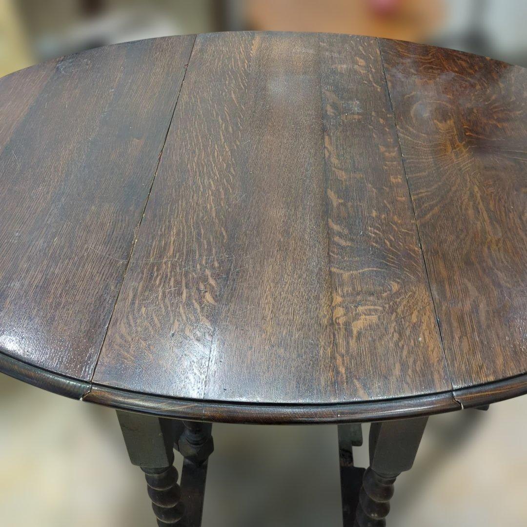 アンティーク ダークブラウン ドロップリーフテーブル　木製　机