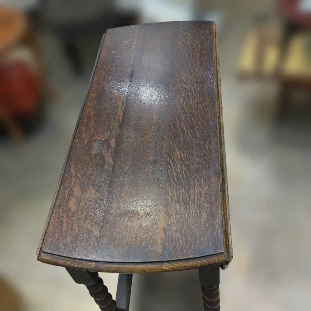 アンティーク ダークブラウン ドロップリーフテーブル　木製　机