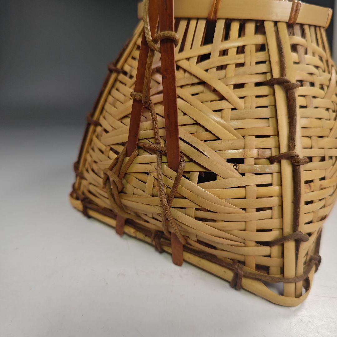 イ830 花籠『島田竹宝斎』『宗全篭　白竹花入　花器　紙共箱』茶道具