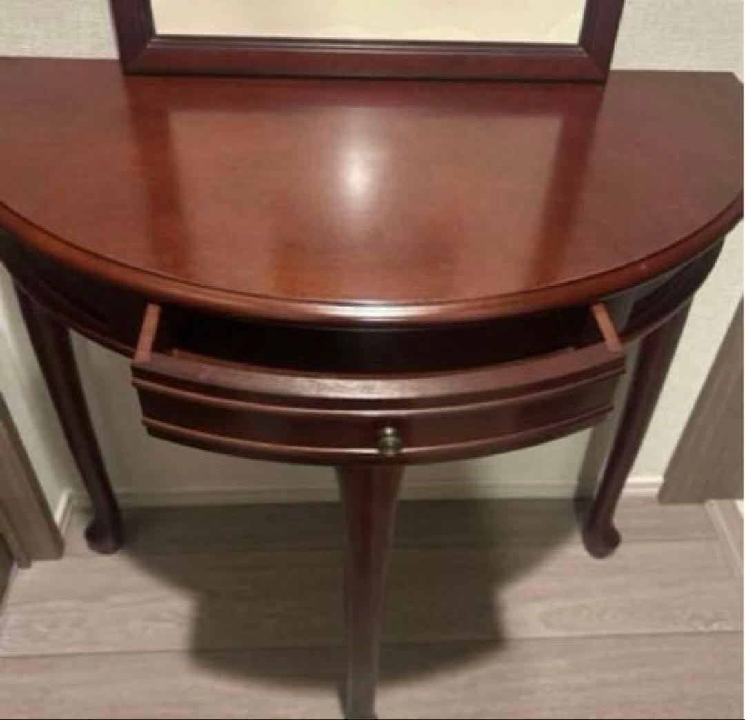 ☆高級家具☆木製ダークブラウン コンソールテーブル引き出し付