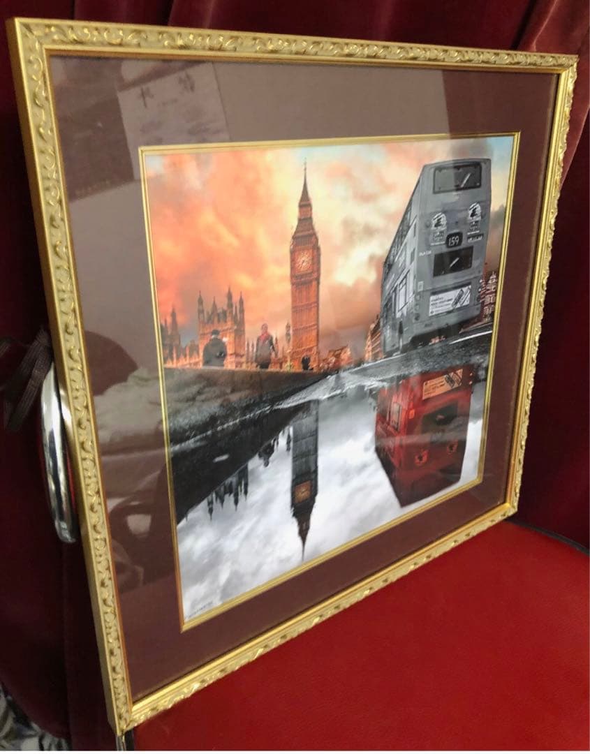 Piear Hearts「ロンドン夕景」真作サイン入り額装済み100人展入選作品