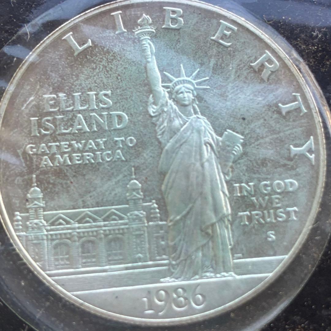 アメリカ 1986年 自由の女神像 1ドル銀貨 フランクリンミント社 銀貨