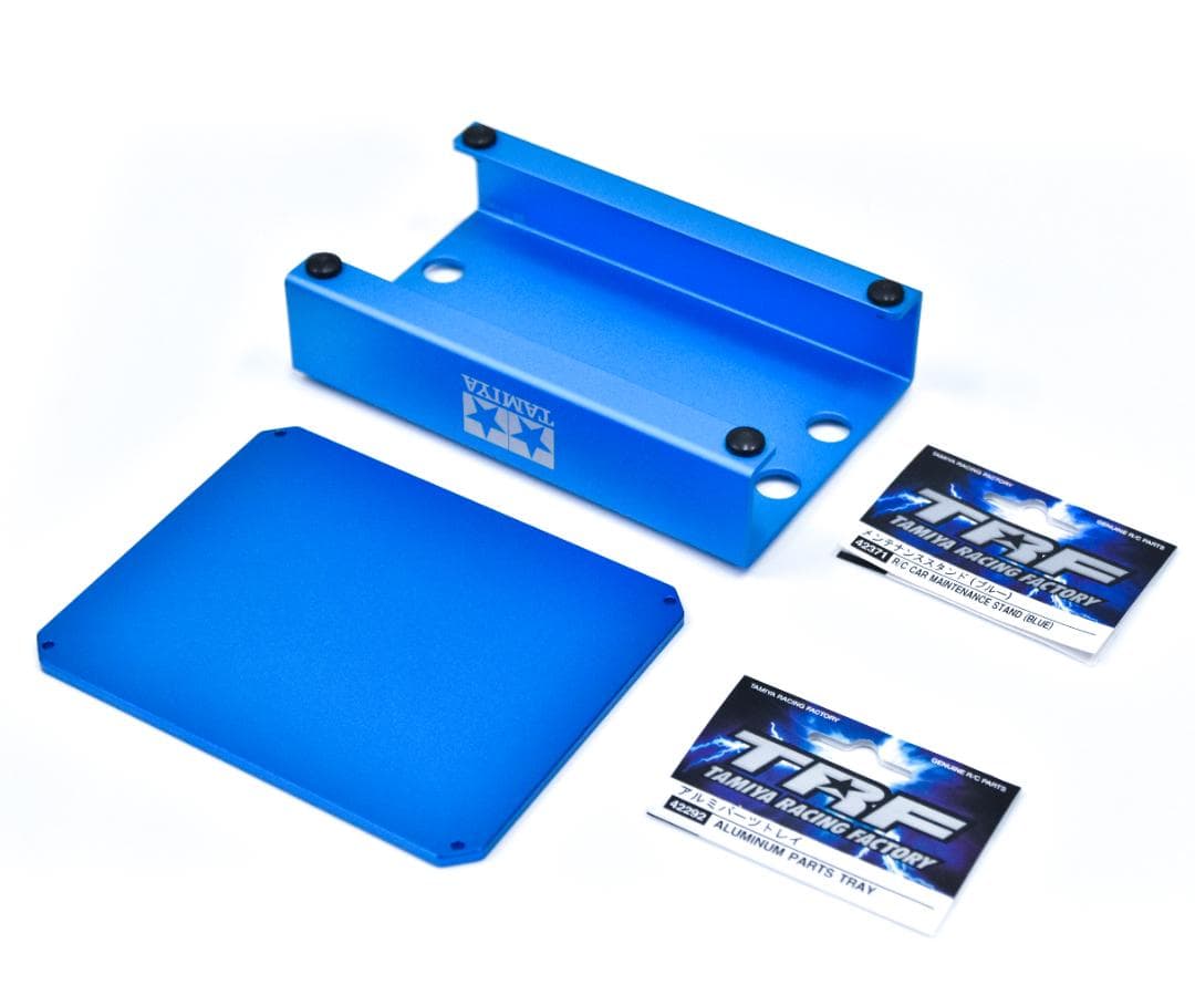 タミヤ TRF 2点セット （ メンテナンススタンド ／ アルミパーツトレイ）