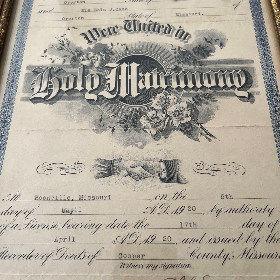 【アンティーク】1905, 1920, 1929年のオリジナル•サティフィケート