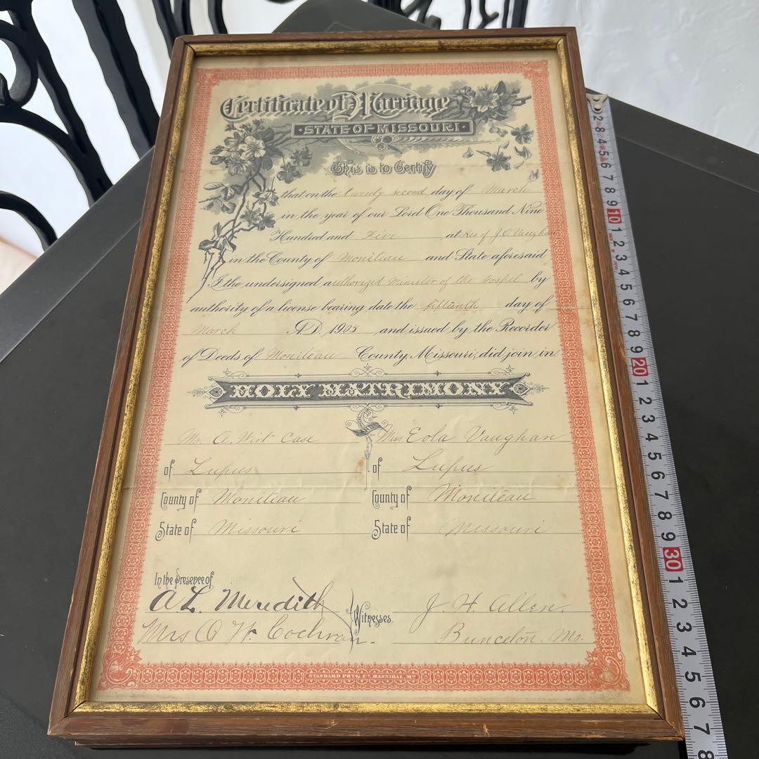 【アンティーク】1905, 1920, 1929年のオリジナル•サティフィケート