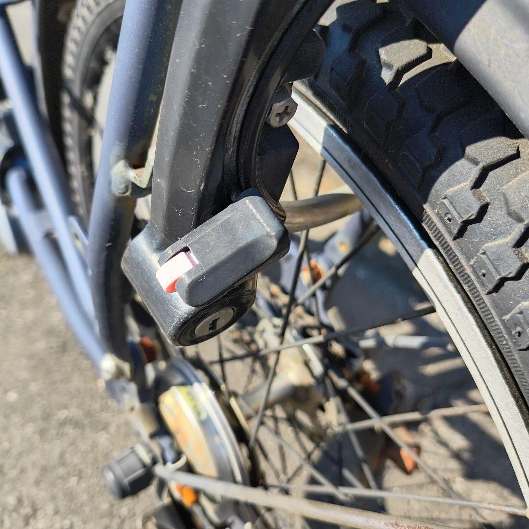 電動アシスト自転車 シティタイプ グレー 前バスケット付き