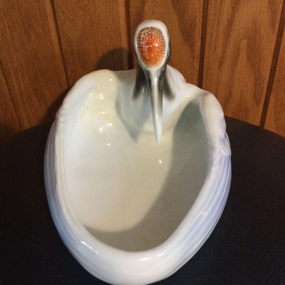 オールド深川製磁、鶴の小物入れ