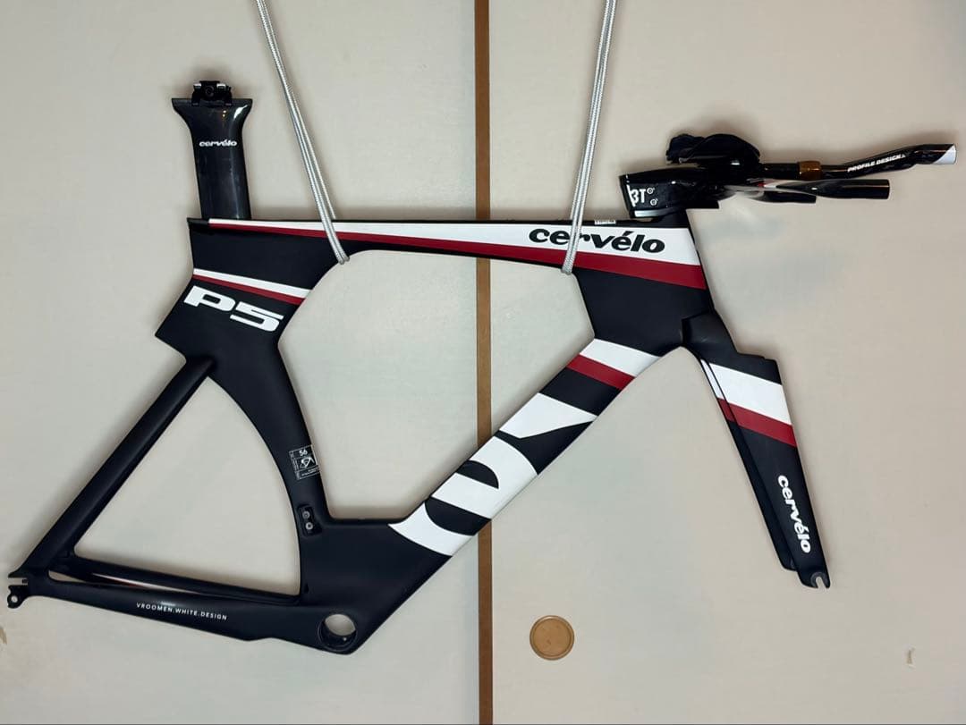 【送料無料】Cervelo P5-six フレームセット+ハンドル TTバイク