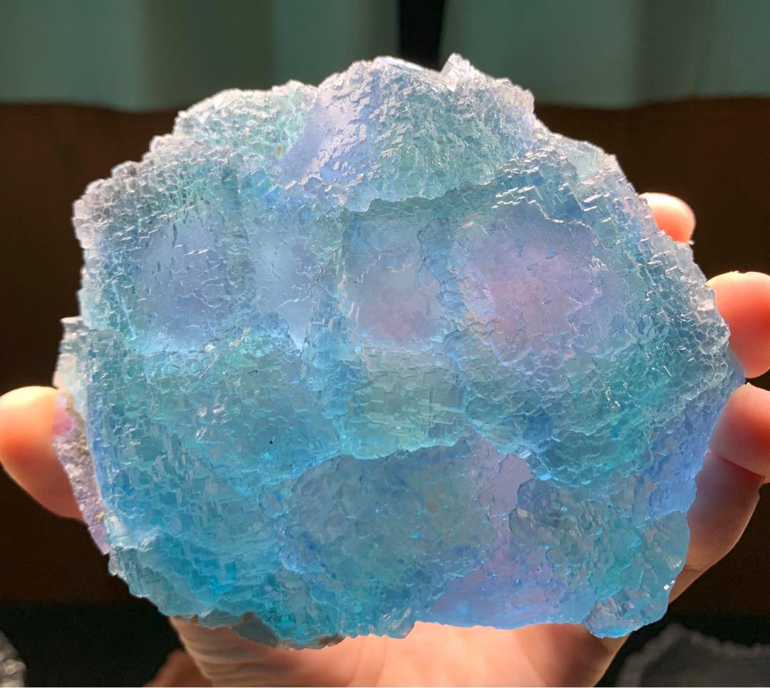 中国　福建省産の緑がかった青色のフローライト