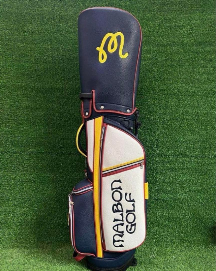 MALBON GOLF キャディバッグ スタンド付き ネイビーマルボン