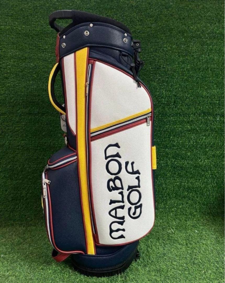 MALBON GOLF キャディバッグ スタンド付き ネイビーマルボン