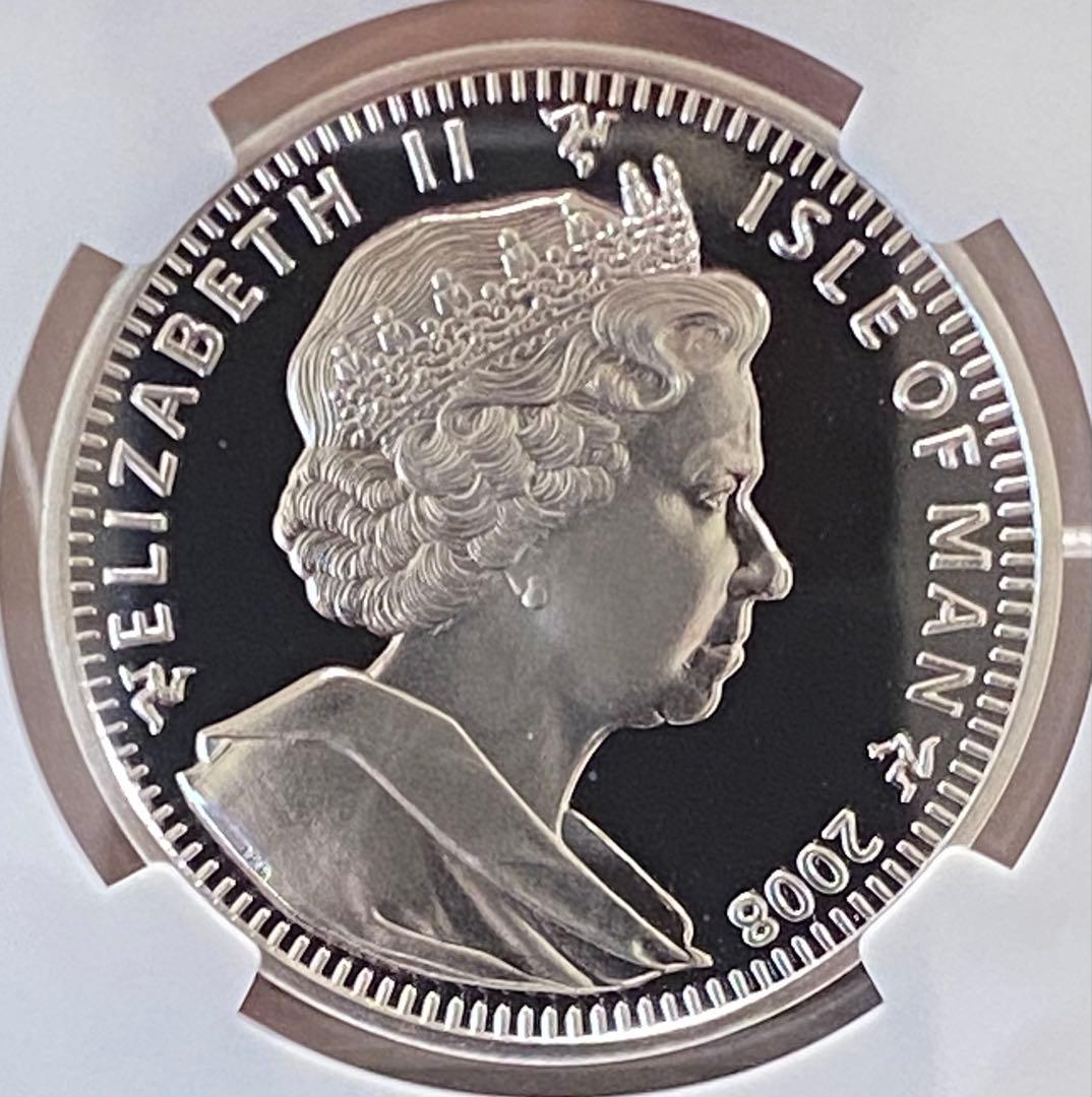 セール! ☆最高鑑定・人気のマン島キャット☆2008年 バーミラ クラウン 銀貨