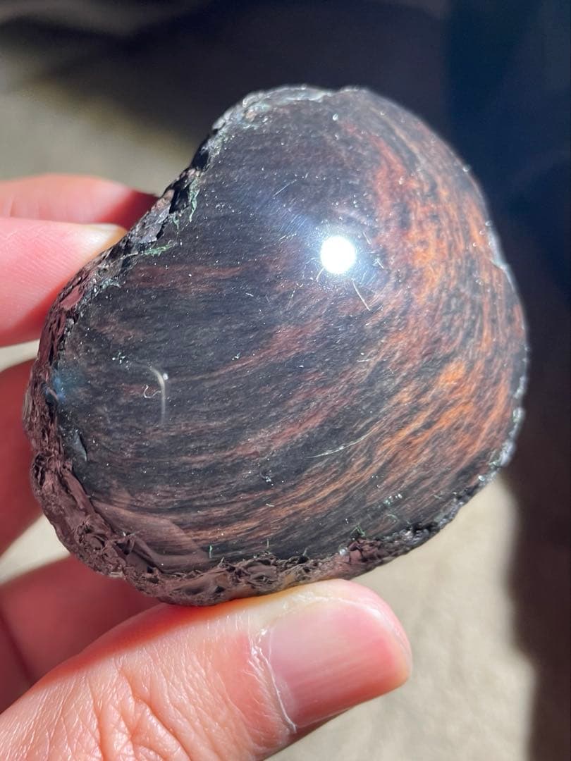 研磨品十勝石玲瓏　ゴールデンマホガニーオブシディアン　レインボーオブシディアン