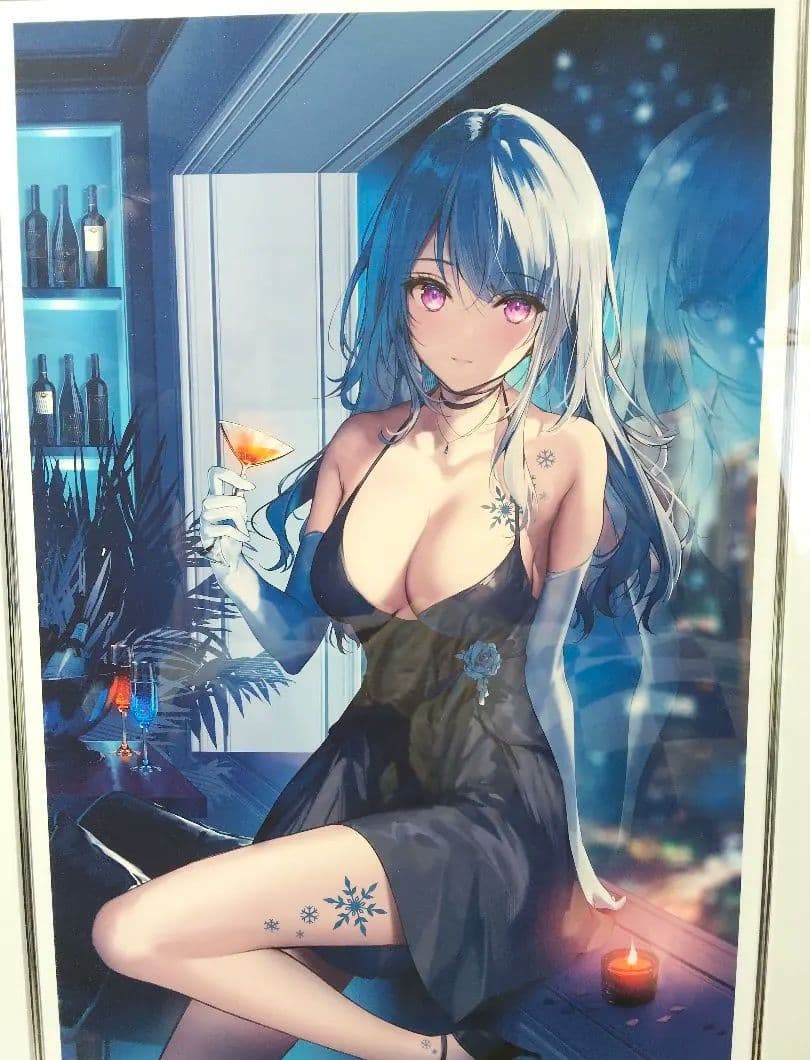 軸中心派　necomi　真冬の駆け引き　版画