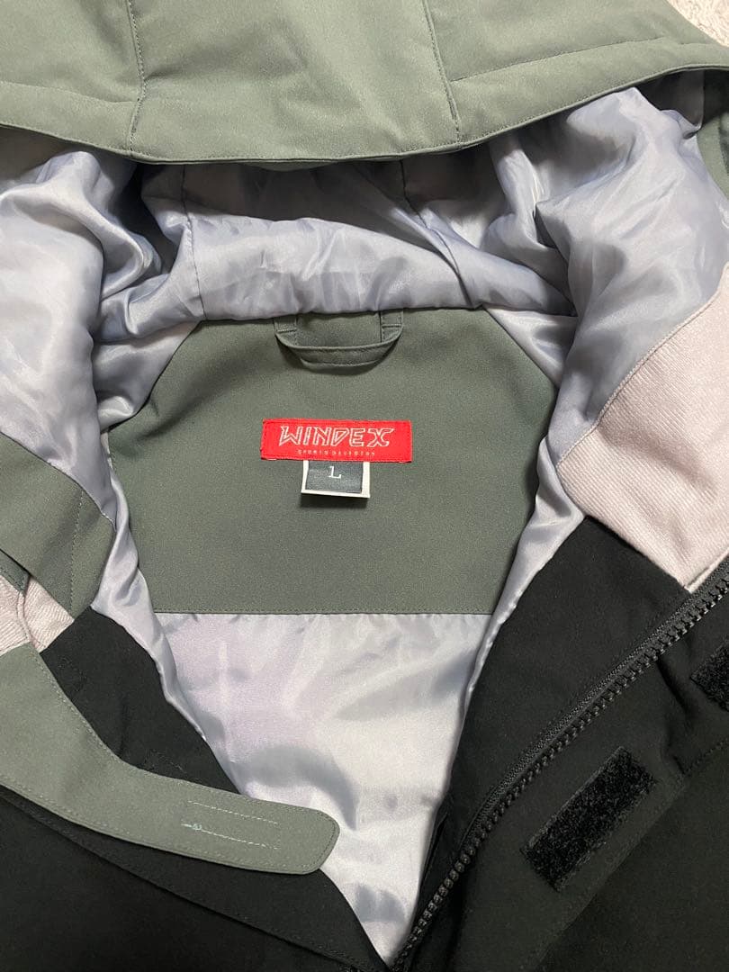 薄緑/ブラック　スノーボードウェア上下セット　女性用Lサイズ　ウィンデックス