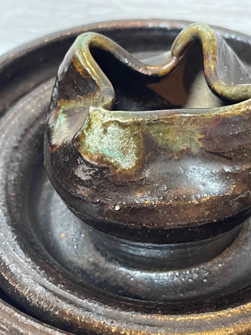 未使用品　信楽焼手作り土瓶型花瓶　飾り物　インテリア　195