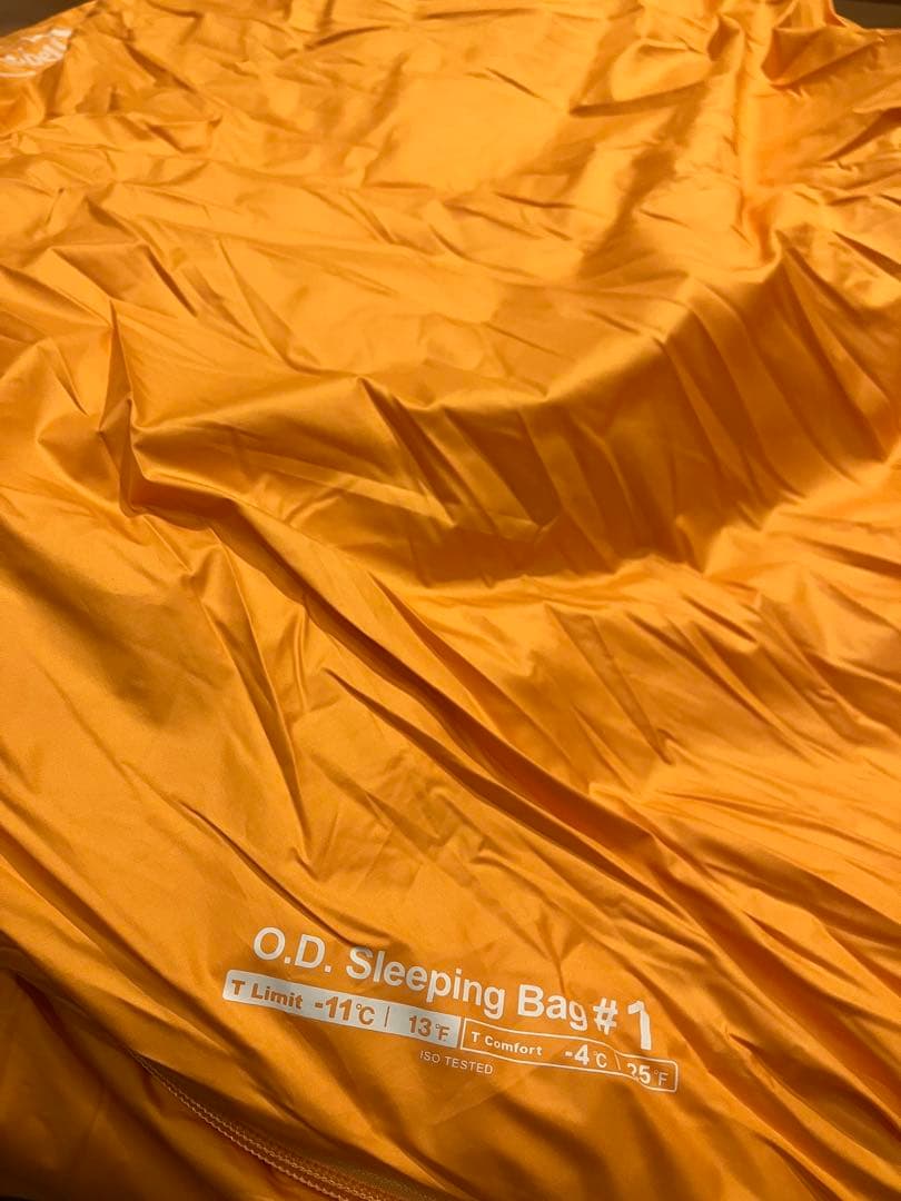 美品mont-bell O.D. Sleeping Bag #1 オレンジ