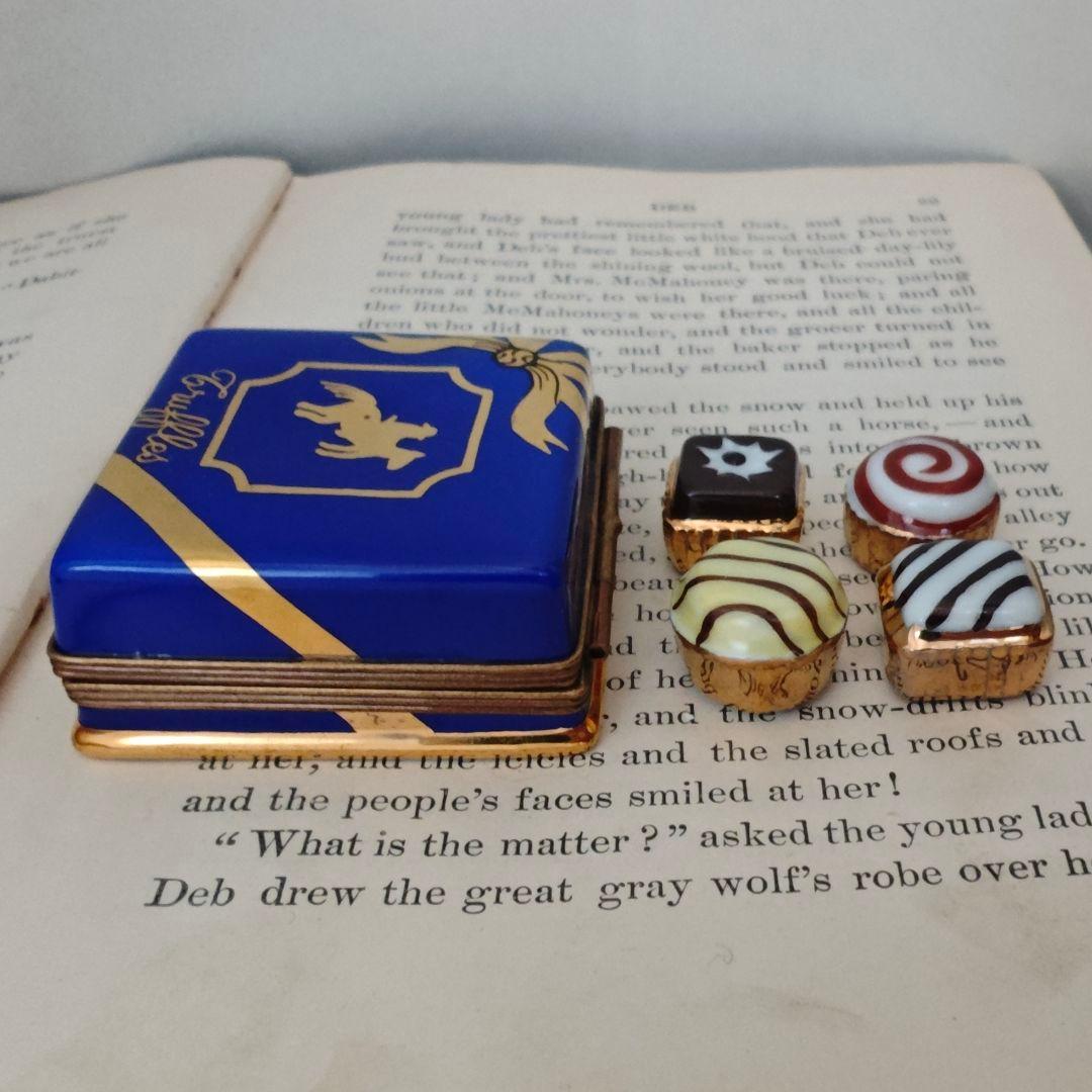 リモージュボックス　チョコレート　ショコラ　フランス製　ミニチュア　磁器