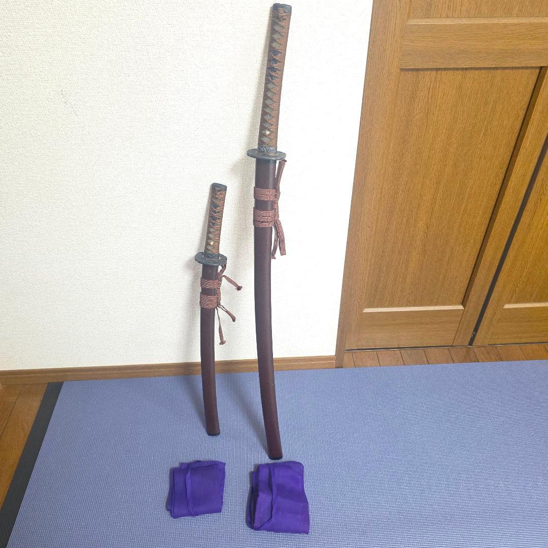 【128】模造刀 本セット 刀 刀剣 全長約105cm 脇差 全長約70cm