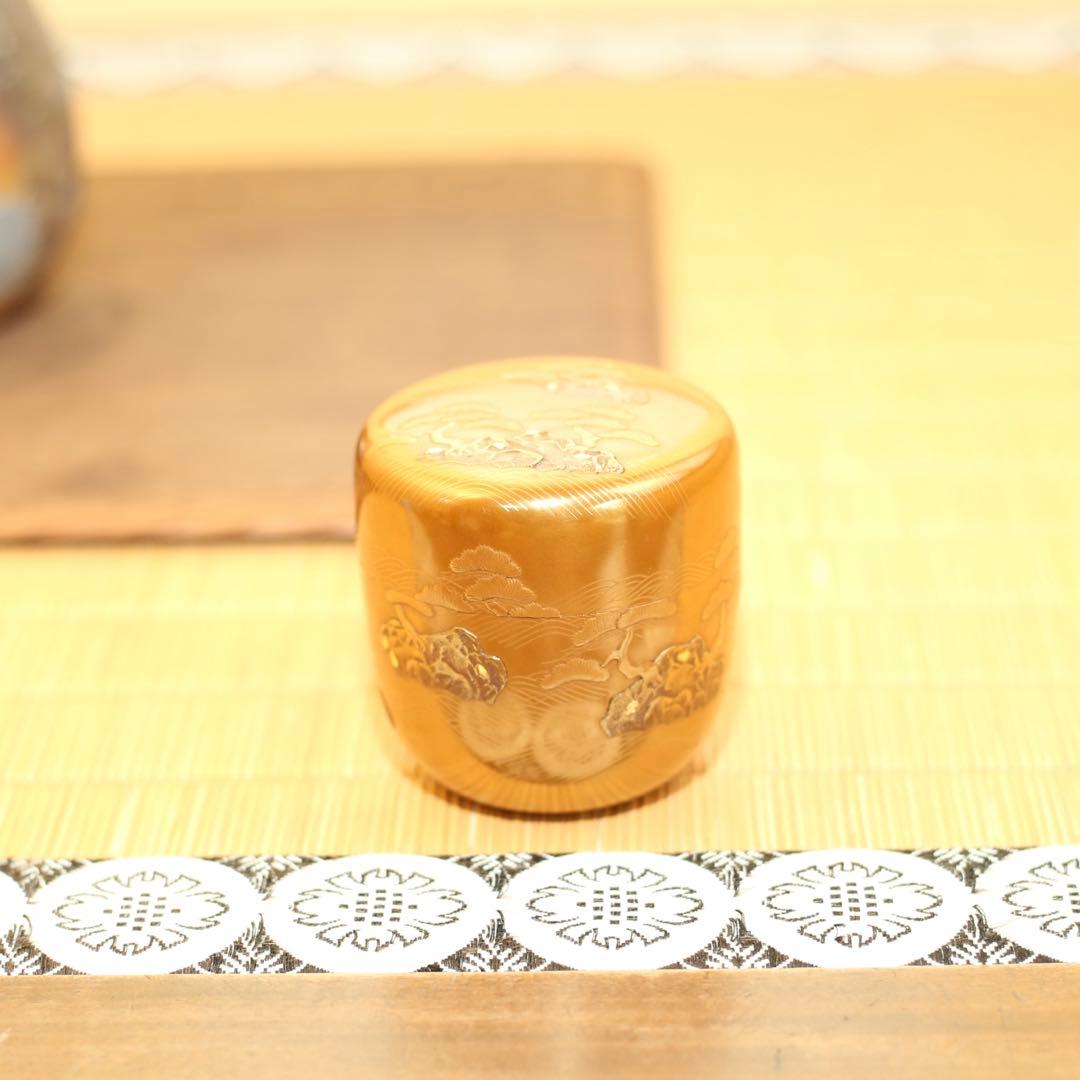 大棗　松島蒔絵　茶器　鵬雲斎　金地