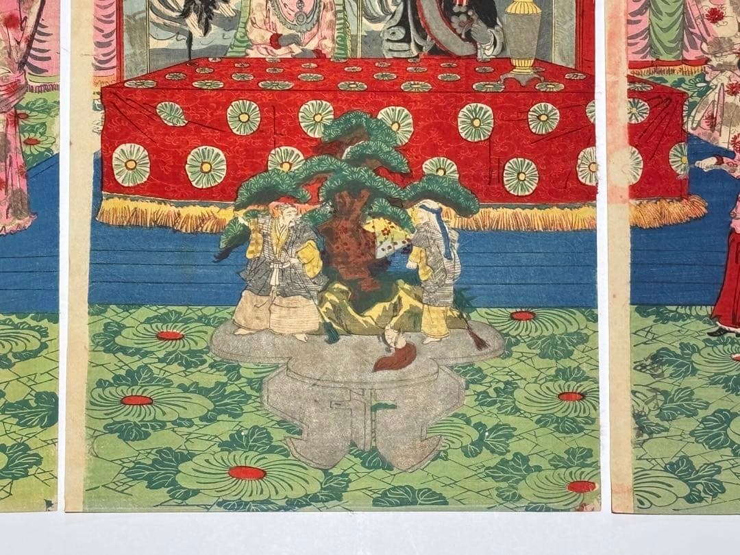 「五五大典 銀婚御式之図」小国政 明治27年刊 3枚続|浮世絵 錦絵 明治時代